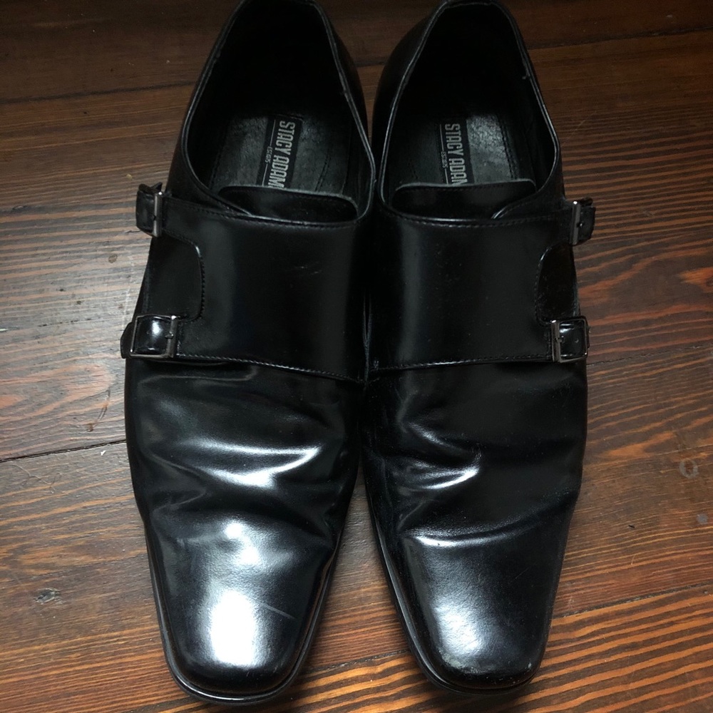 Black Double monk strap Dress Shoes